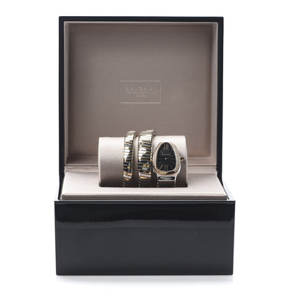 Bulgari Stainless Steel 18K Rose Gold Diamond Bezel 35mm Serpenti Tubogas Double Spiral Quartz Watch Black 6 of 6