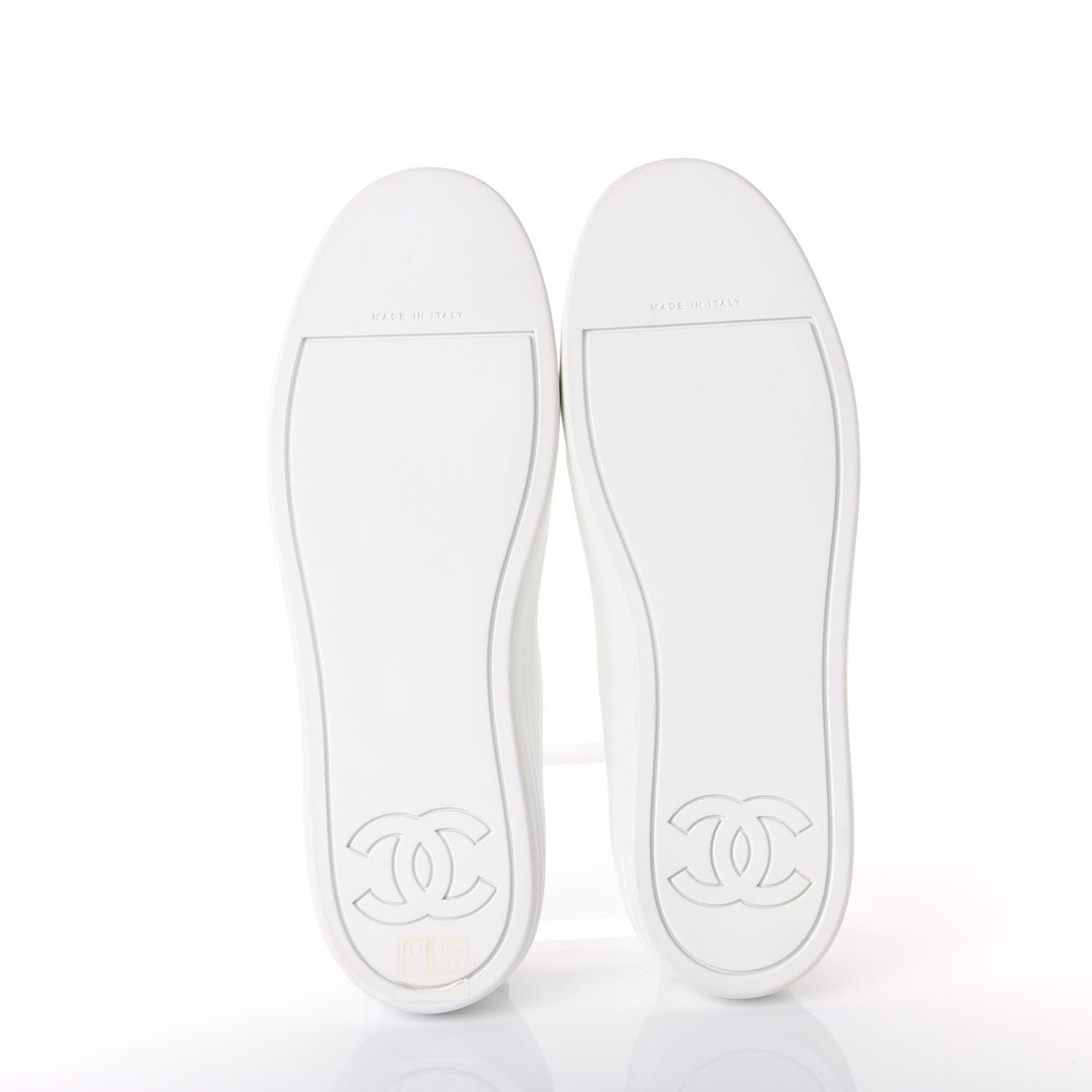 Chanel Calfskin Gum Womens CC Sneakers 39 White 6 of 11