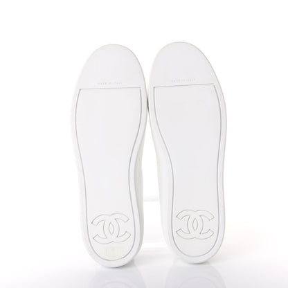 Chanel Calfskin Gum Womens CC Sneakers 39 White 6 of 11