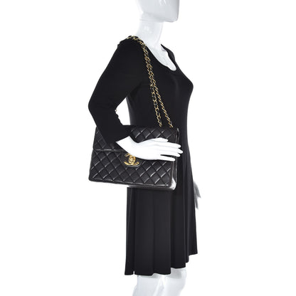 Chanel Lambskin Quilted Jumbo Single Flap Black 2 of 15