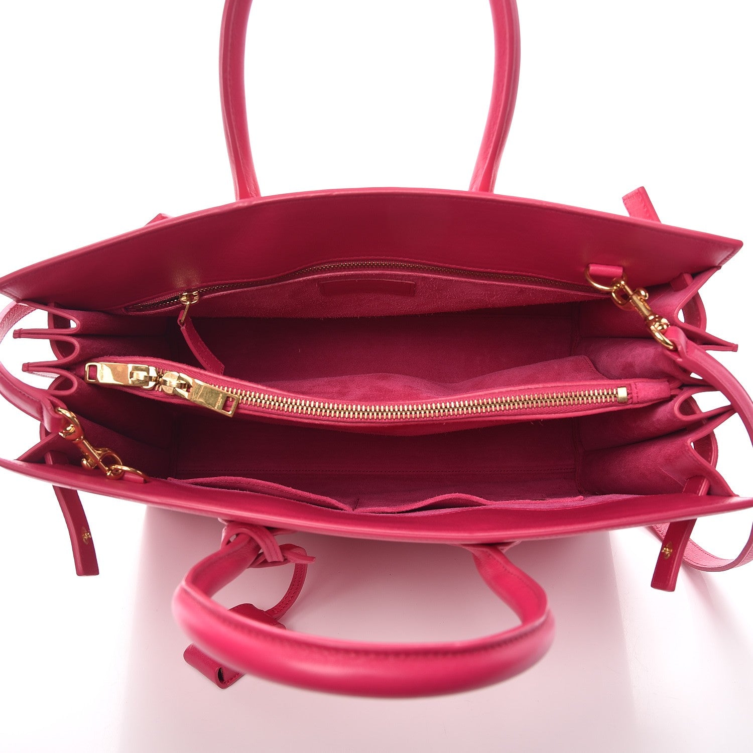 Saint Laurent Calfskin Small Sac De Jour Lipstick Fuchsia 6 of 11
