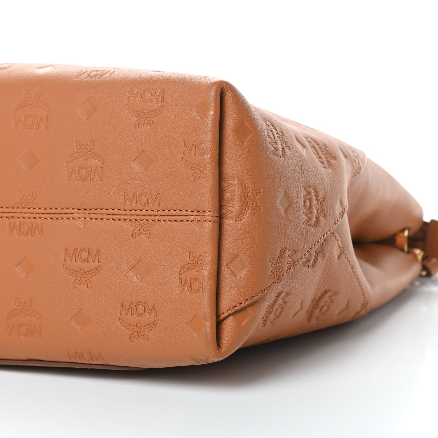 MCM Calfskin Ottomar Monogram Medium Klara Hobo Cognac 9 of 11