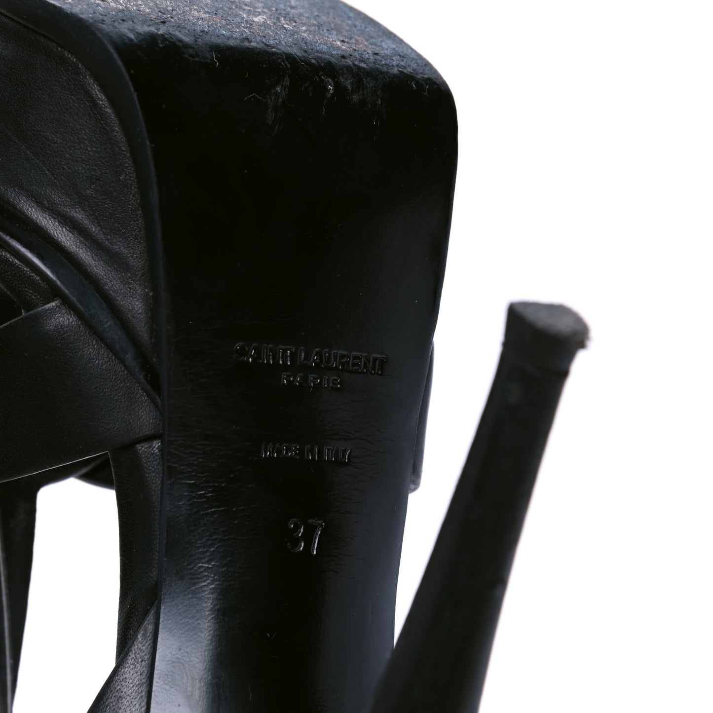 Calfskin Tribute 105 Platform Sandals 37 Black