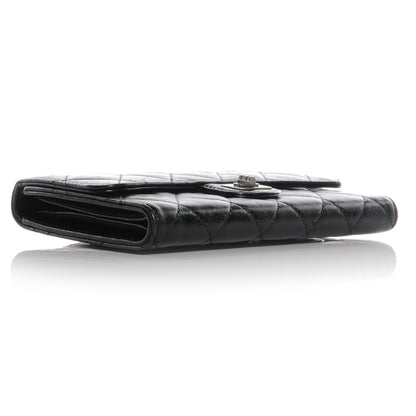Chanel Glazed Calfskin Quilted Reissue Long Flap Wallet Black 4 of 8