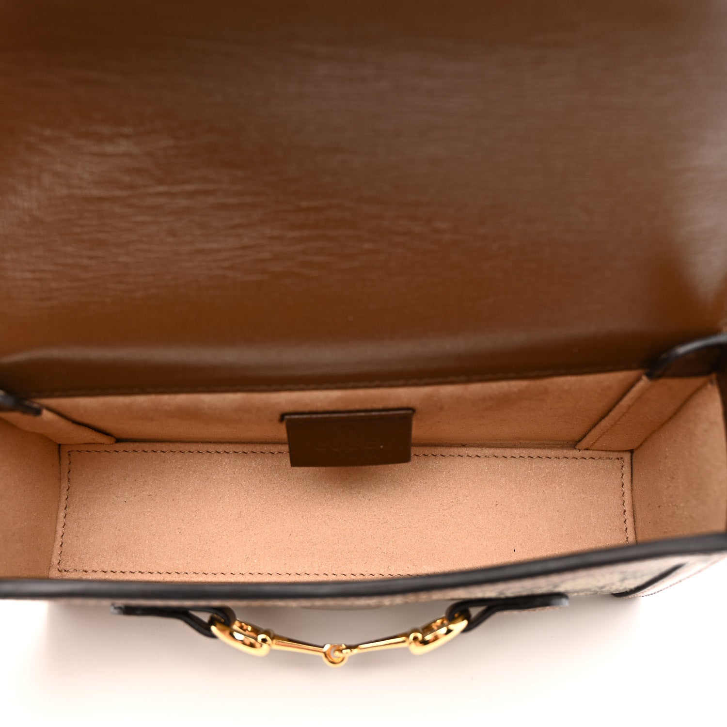 Gucci GG Supreme Monogram Mini Horsebit 1955 Shoulder Bag Beige Brown Sugar 5 of 12