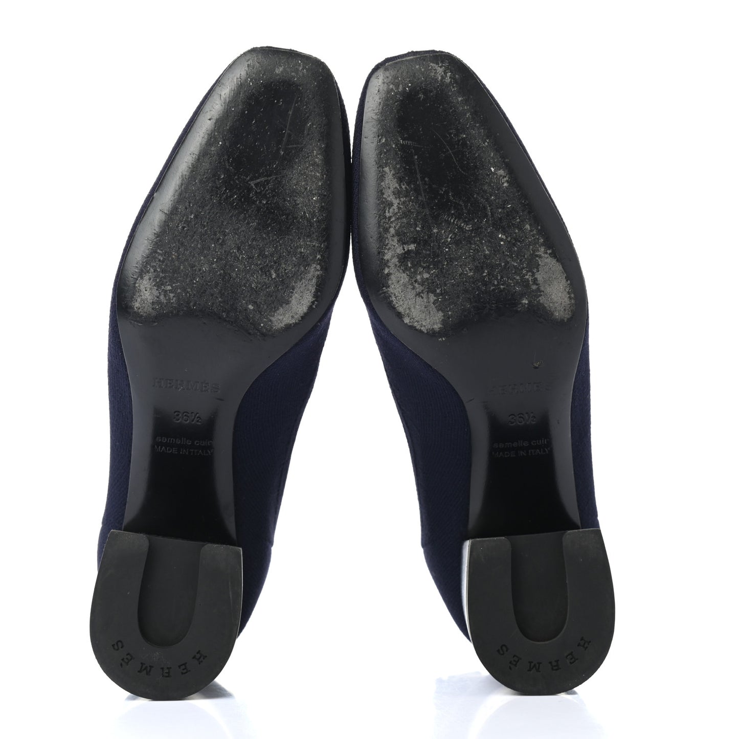 Knit Calfskin Volver Ankle Boots 36.5 Bleu Diplomatique