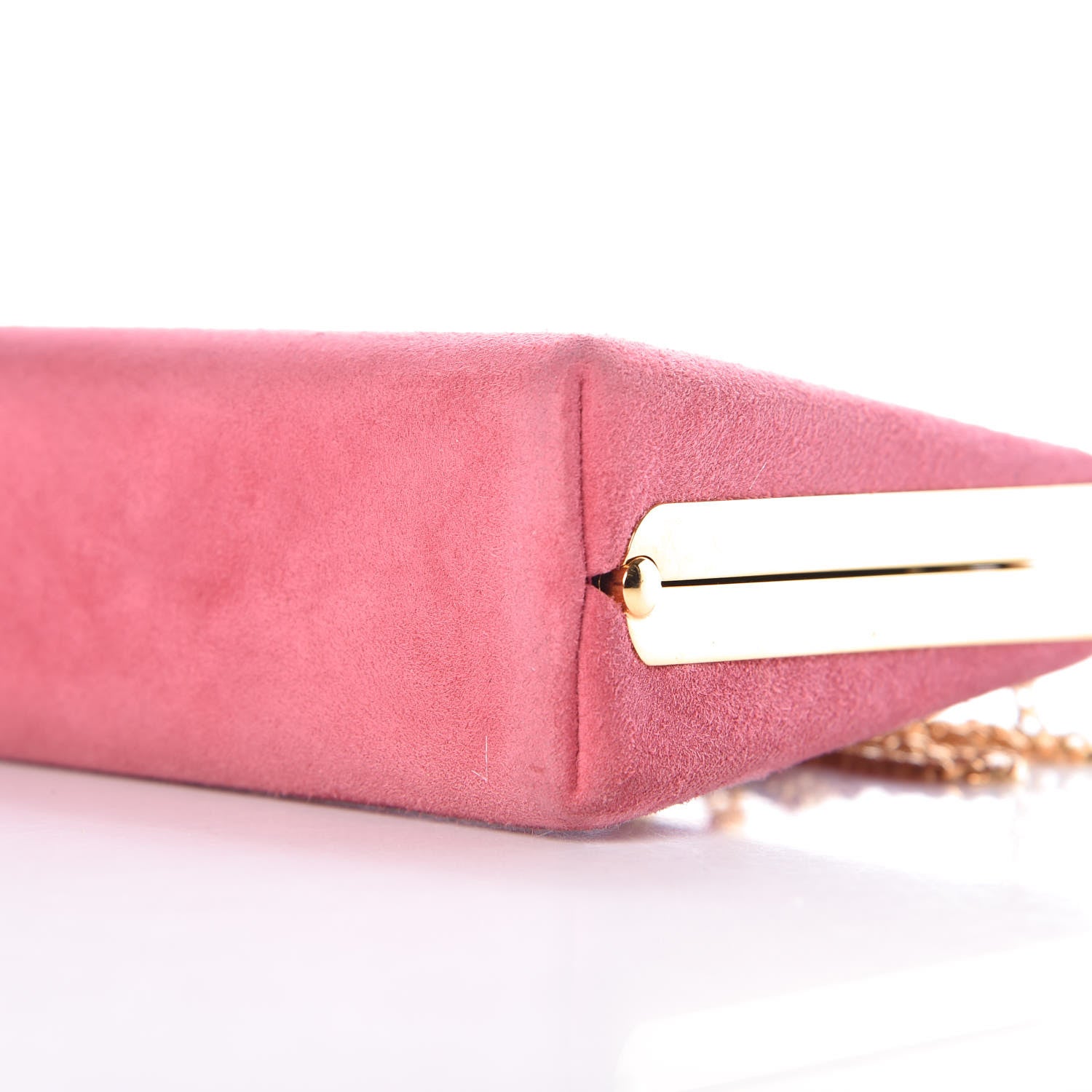 Jimmy Choo Suede Celeste Logo Clutch Pink Gold 6 of 13