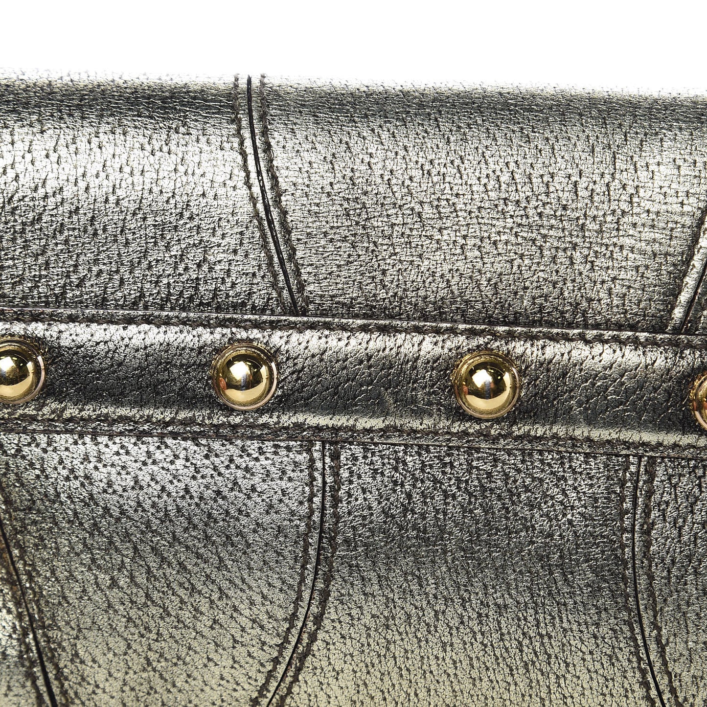 Calfskin Small Horsebit Chain Clutch Gold