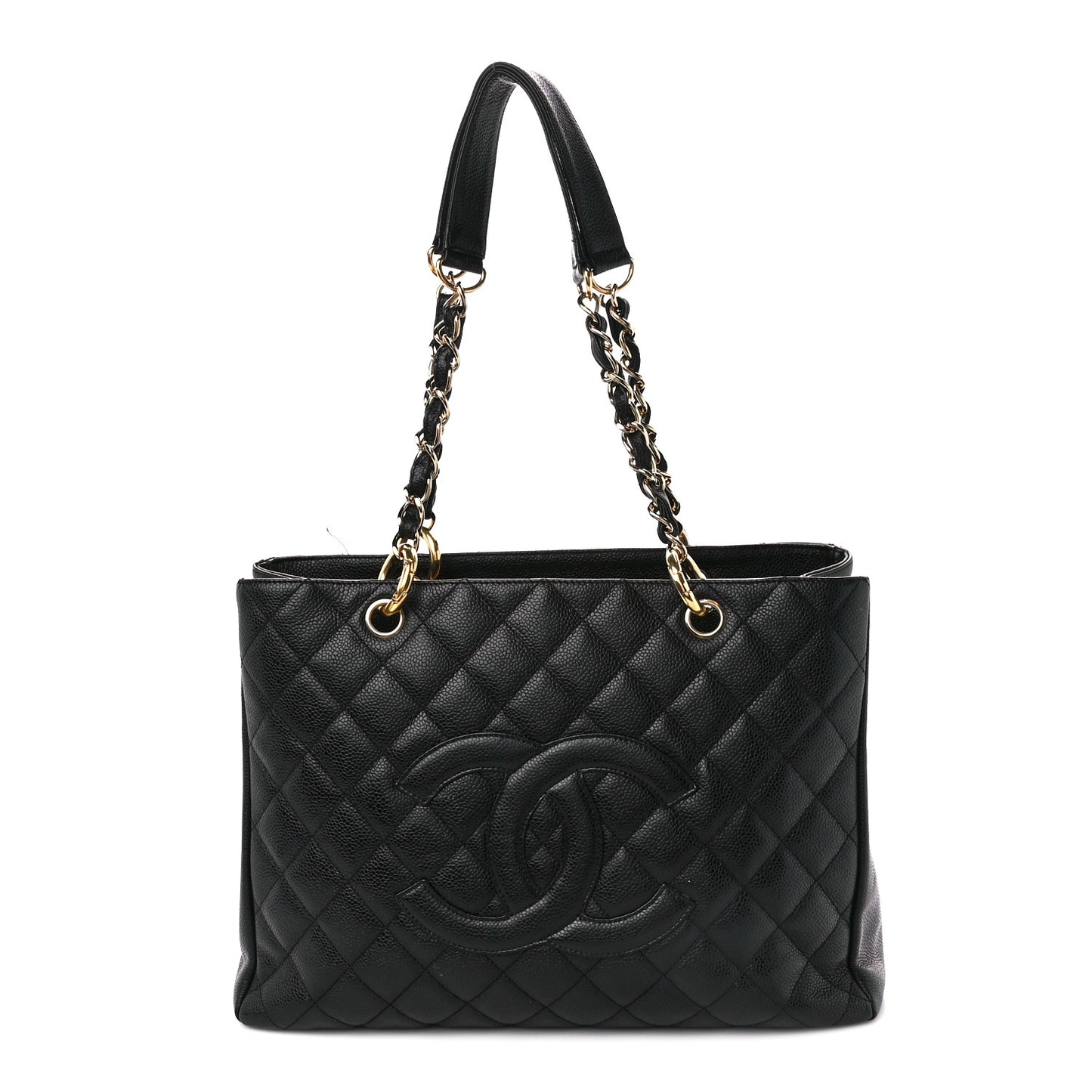Caviar Quilted Grand Shopping Tote GST Black