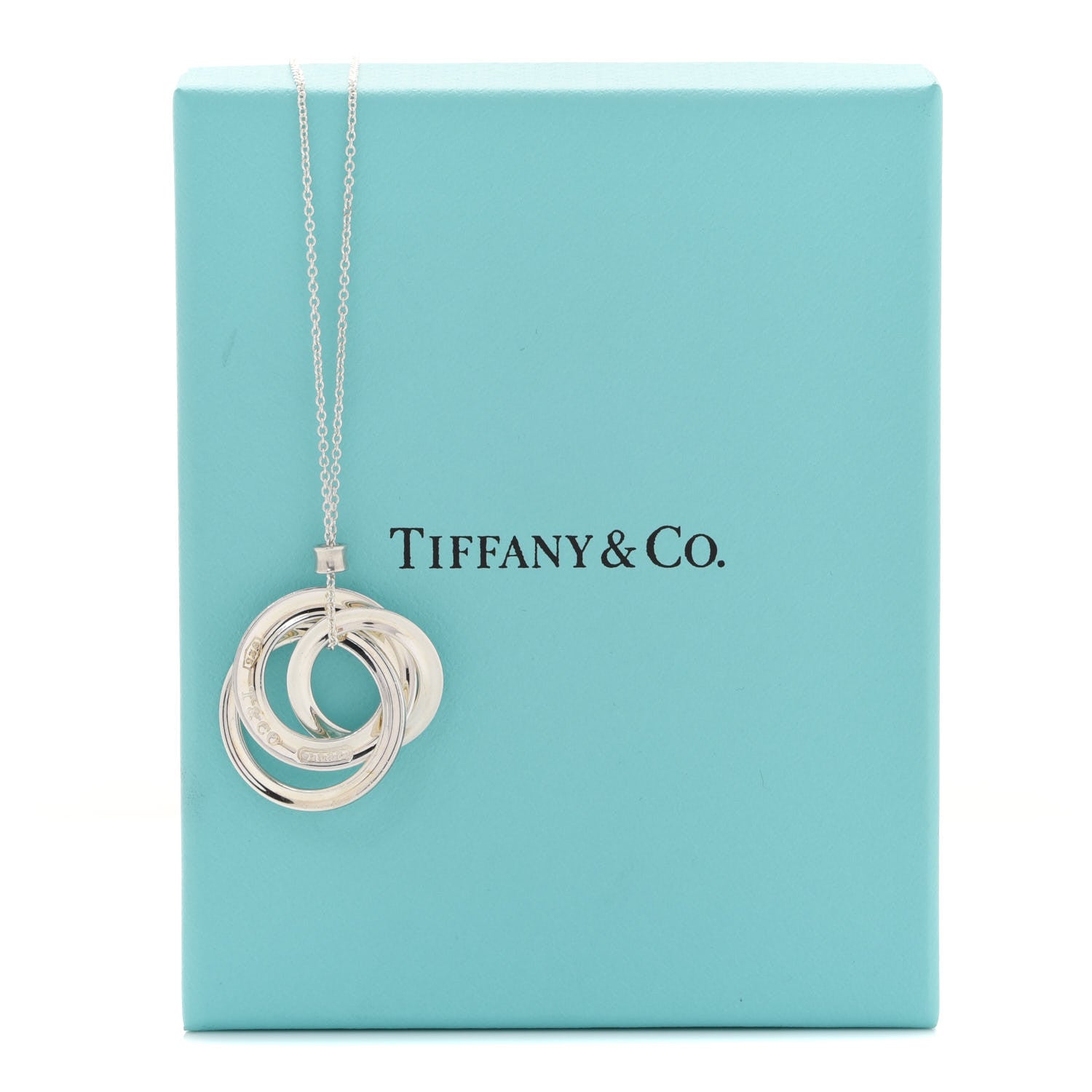 Tiffany Sterling Silver 1837 Circles Pendant Necklace 7 of 7
