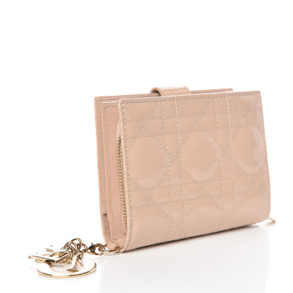 Christian Dior Patent Cannage Lady Dior Eden Wallet Beige 3 of 9