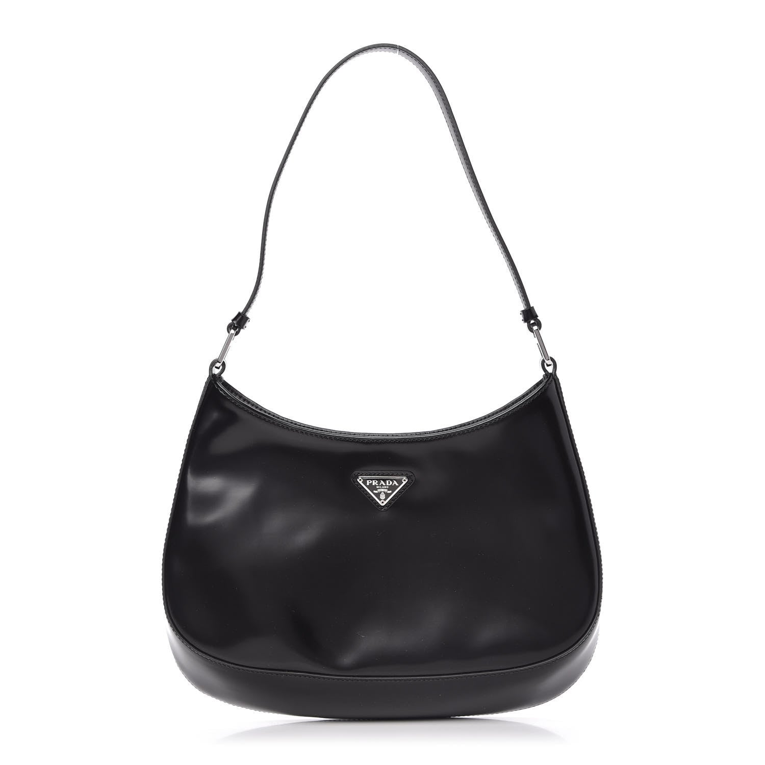 Prada Spazzolato Cleo Shoulder Bag Black 1 of 10