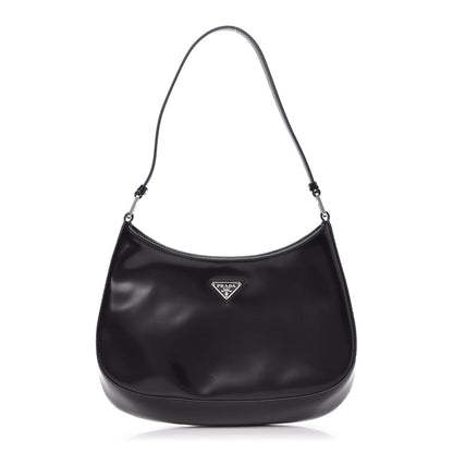 Prada Spazzolato Cleo Shoulder Bag Black 1 of 10
