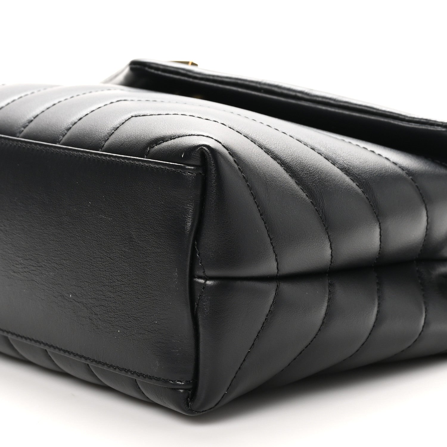 Saint Laurent Calfskin Y Quilted Monogram Small Loulou Chain Satchel Black 10 of 10