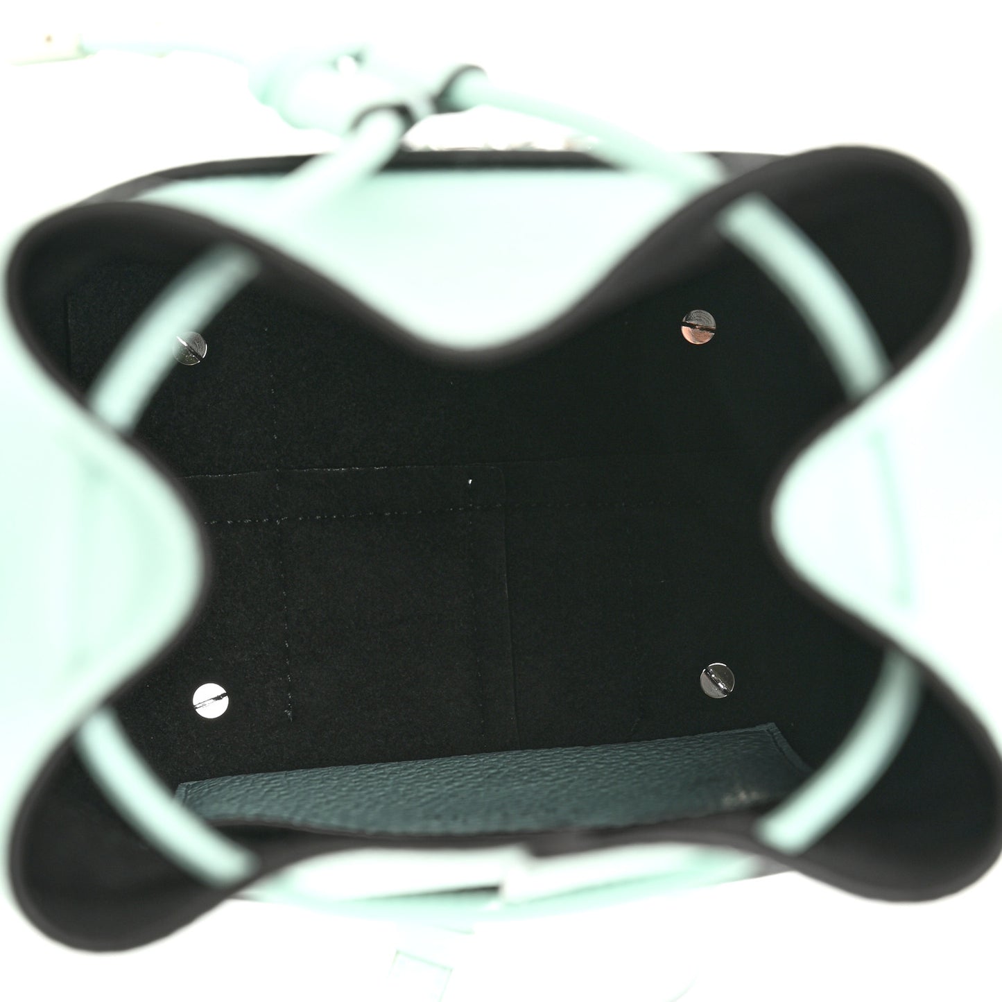 Grained Calfskin Mini Gancino Bucket Bag Blue