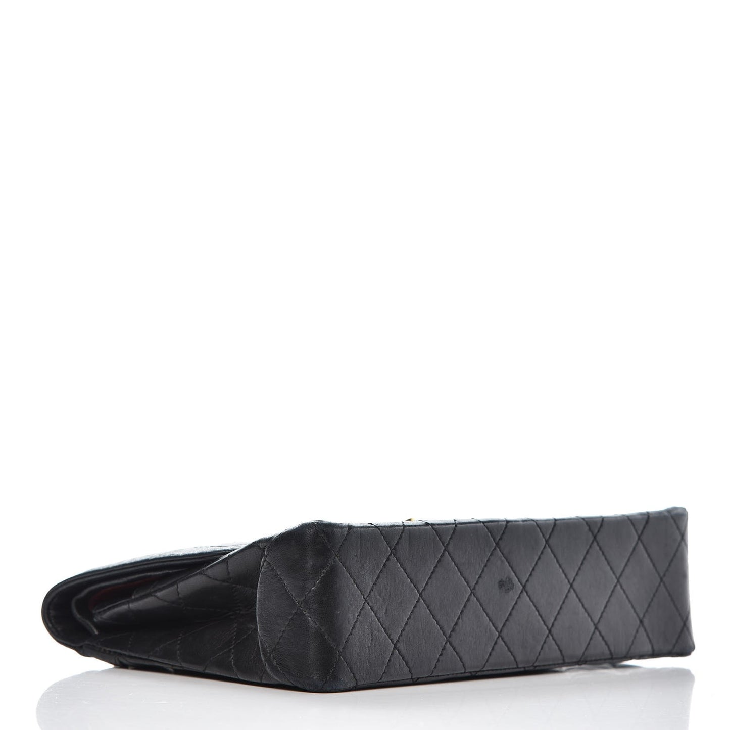 Lambskin Quilted Medium Double Flap Black