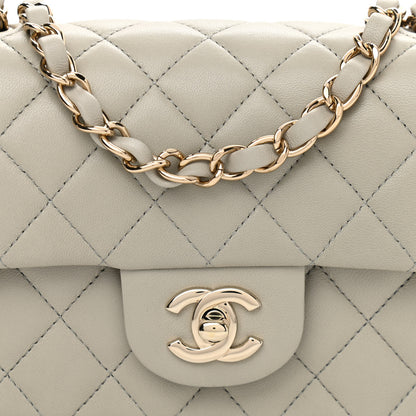 Chanel Lambskin Quilted Mini Rectangular Flap Grey 8 of 10