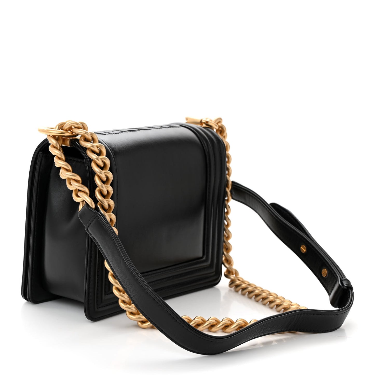 Calfskin Mini Boy Flap Black
