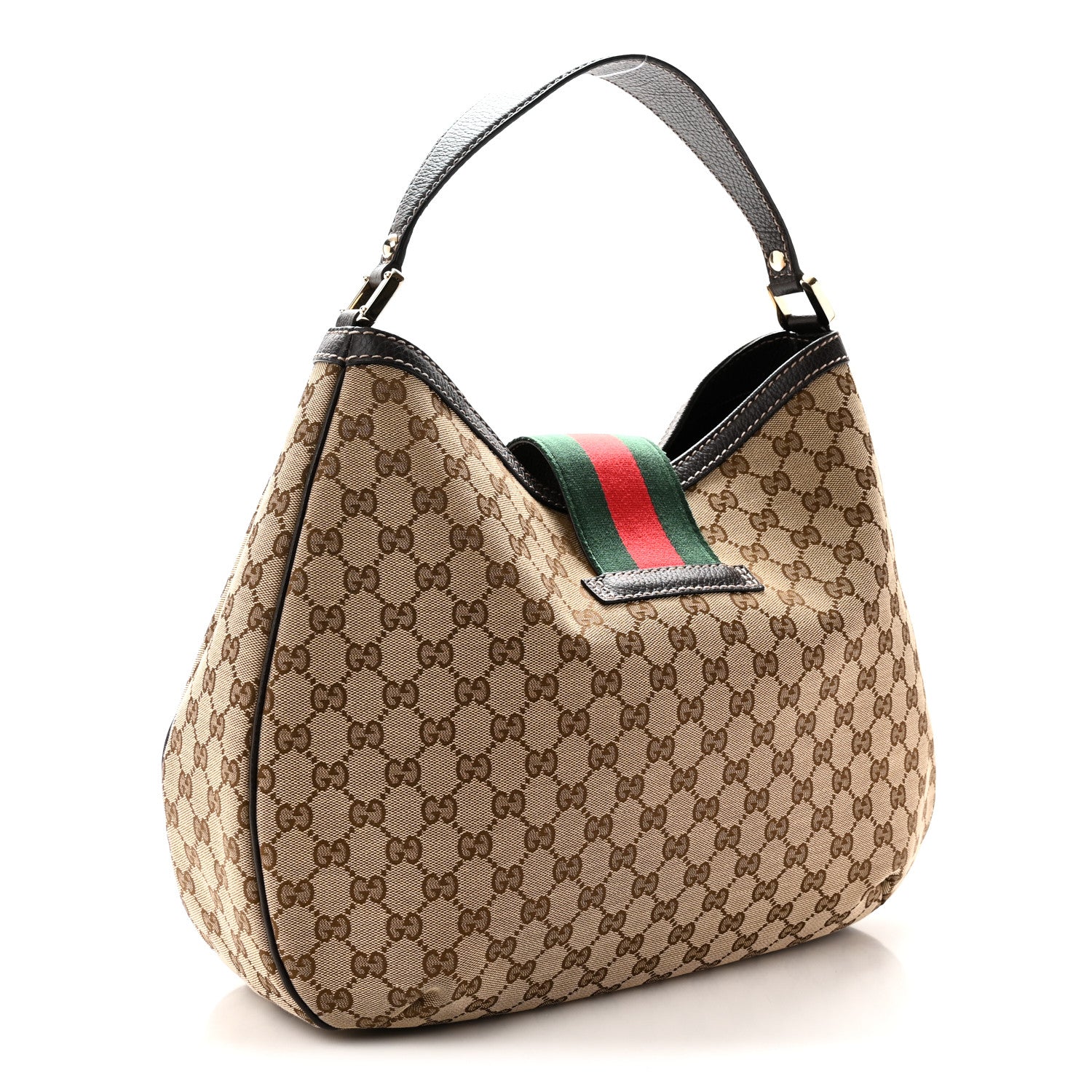 Gucci Monogram Large New Ladies Web Hobo Dark Brown 3 of 10