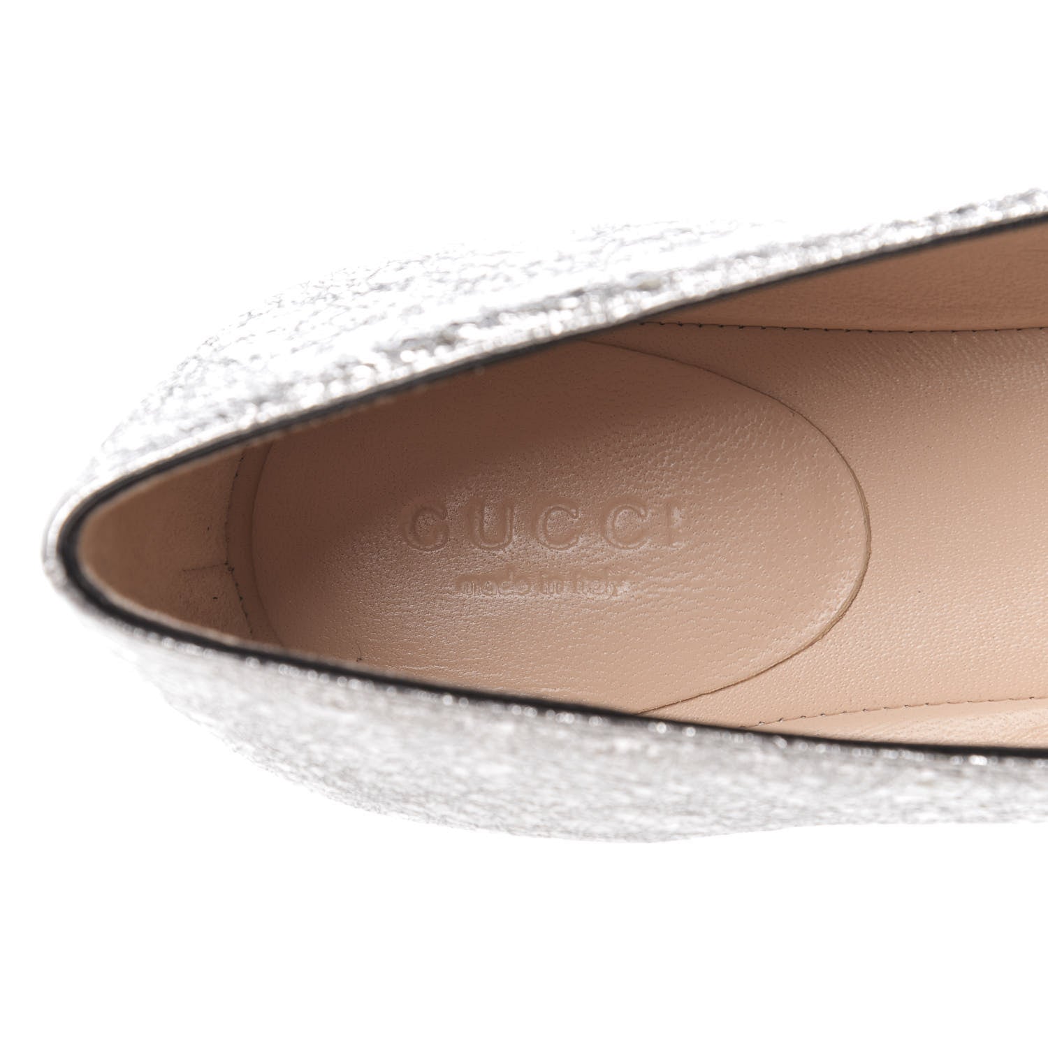 Gucci Galassia GG Marmont Fringe Flats 37 Argento 6 of 9