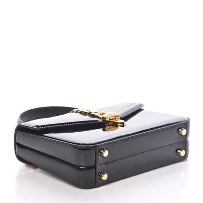 Gucci Mousse Top Patent Mini Sylvie 1969 Top Handle Bag Black 4 of 10