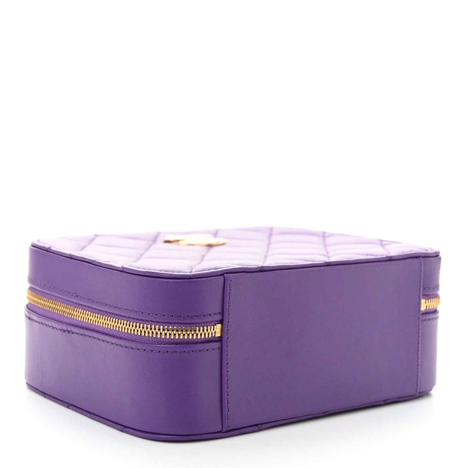 Chanel Lambskin Quilted Top Handle Small Vanity Case Purple 4 of 11