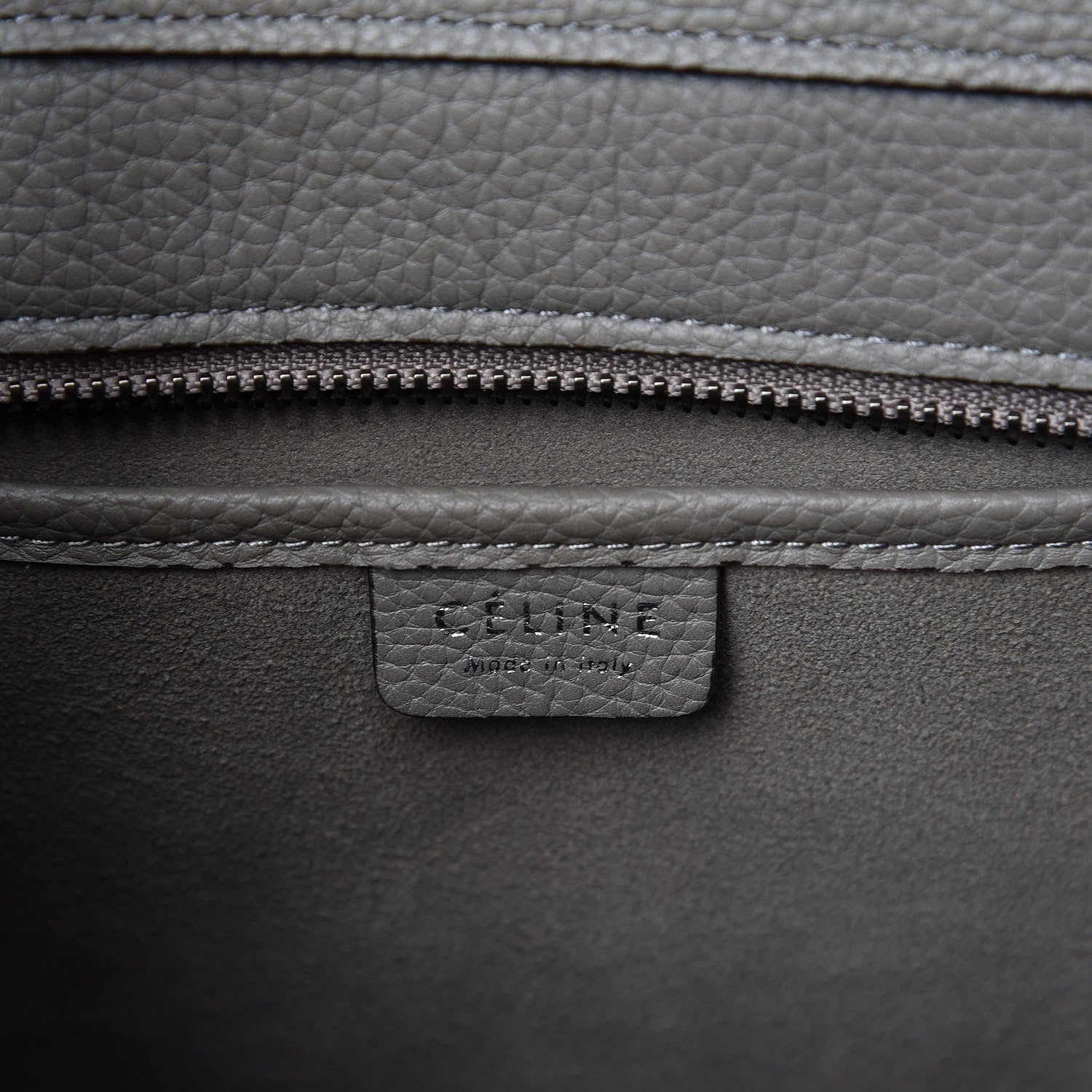 Celine Drummed Calfskin Nano Luggage Grey 5 of 8