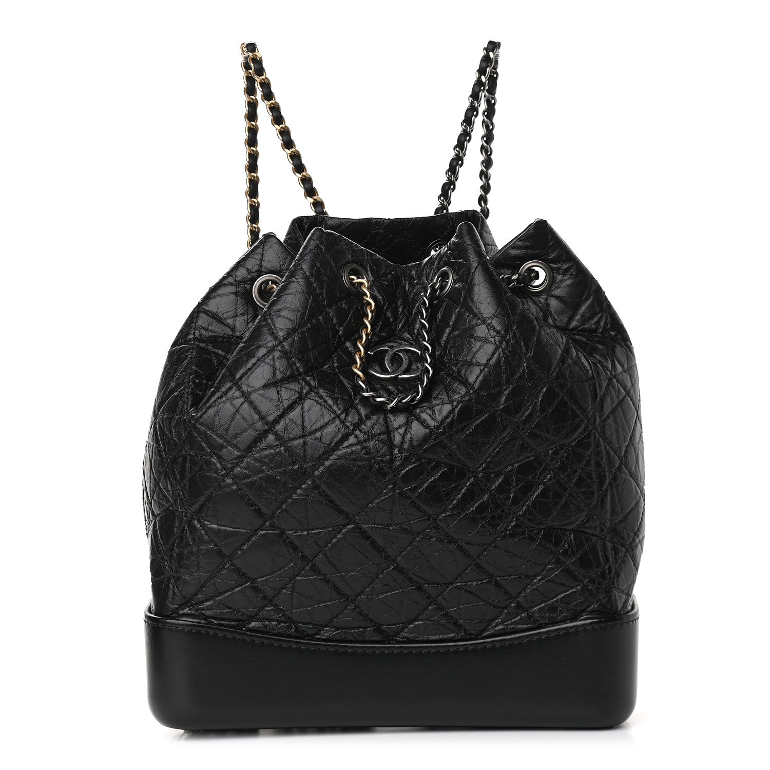 Chanel Aged Calfskin Quilted Gabrielle Backpack Black 1 of 9
