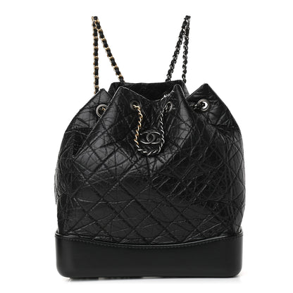 Chanel Aged Calfskin Quilted Gabrielle Backpack Black 1 of 9