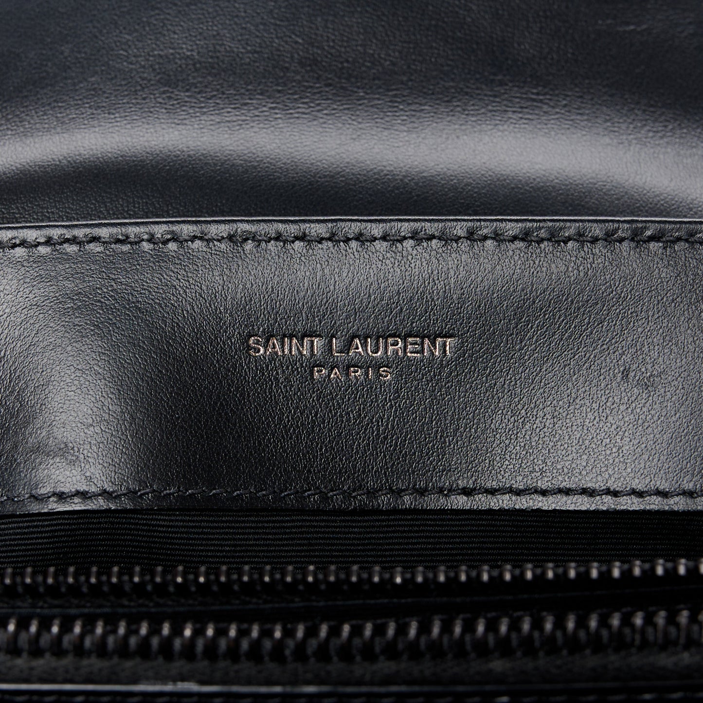 Calfskin Y Quilted Monogram Monochrome Small Loulou Chain Satchel Black