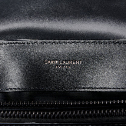 Saint Laurent Calfskin Y Quilted Monogram Monochrome Small Loulou Chain Satchel Black 6 of 12