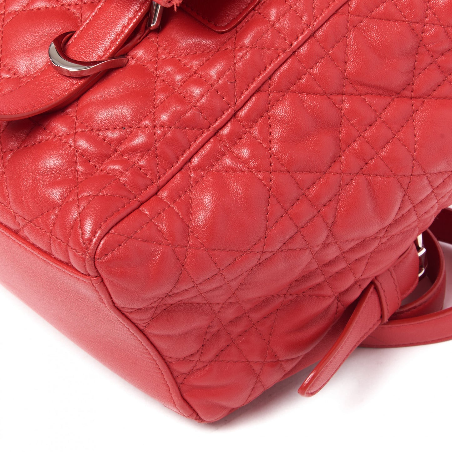 Lambskin Cannage Large Stardust Backpack Red