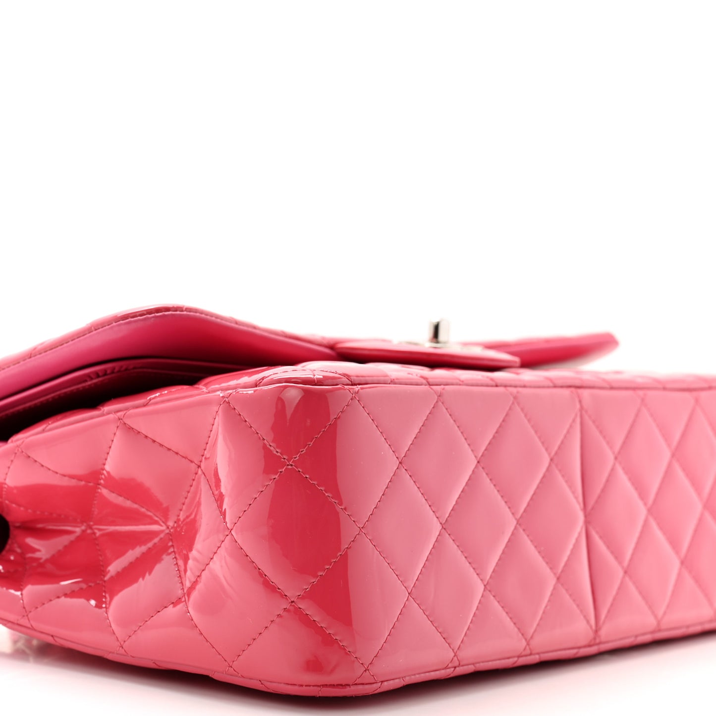Patent Quilted Jumbo Double Flap Pink