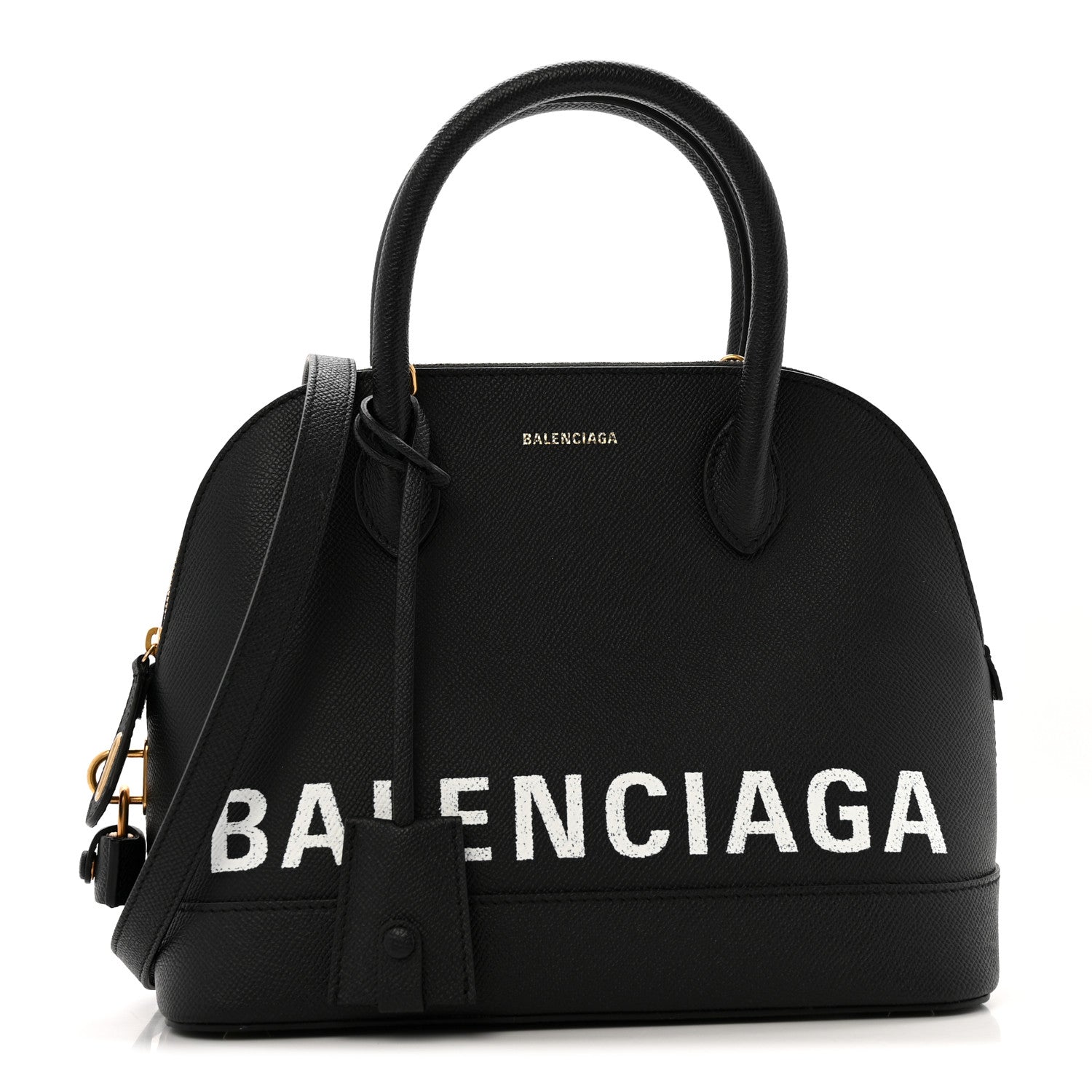 Balenciaga Signature Grained Calfskin Logo S Ville Top Handle Bag Black 1 of 11