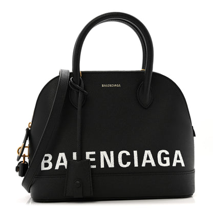 Balenciaga Signature Grained Calfskin Logo S Ville Top Handle Bag Black 1 of 11