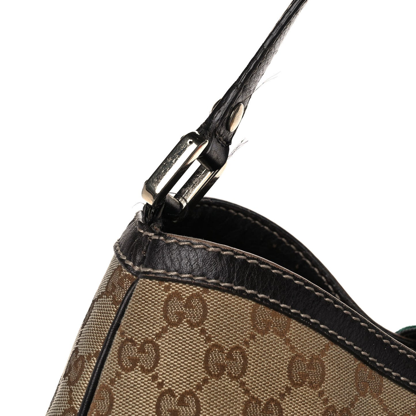 Monogram Large New Ladies Web Hobo Dark Brown