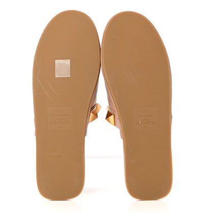 Valentino Garavani Nappa Roman Stud Flat Slippers 38.5 Rose Cannelle 5 of 9