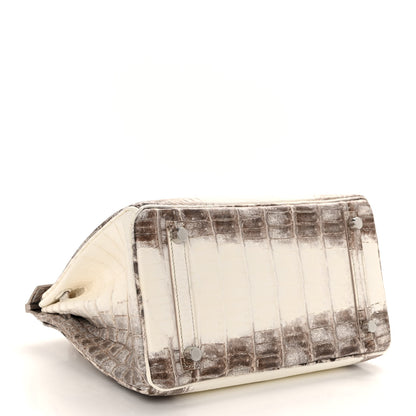 Hermes Matte Niloticus Crocodile Himalaya Birkin 25 Blanc 4 of 20
