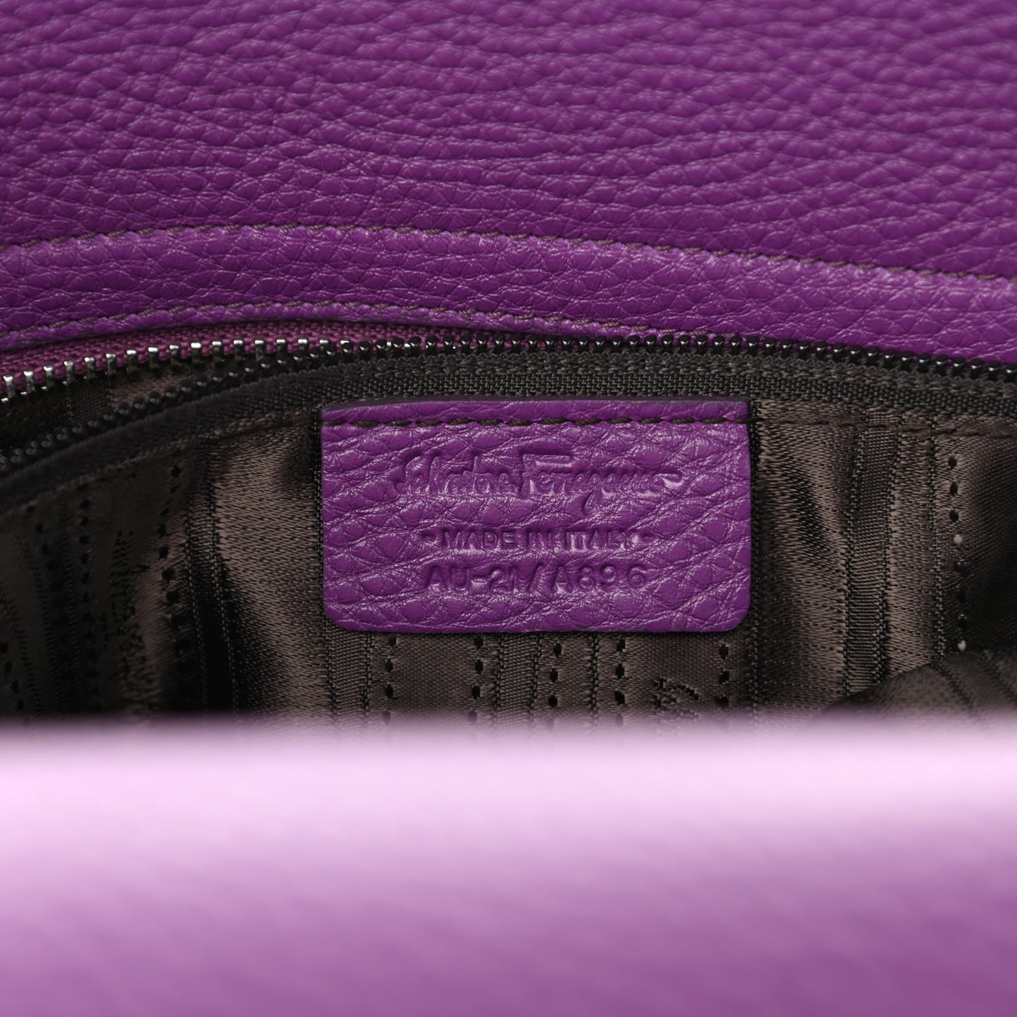 Grained Calfskin Sofia Satchel Purple
