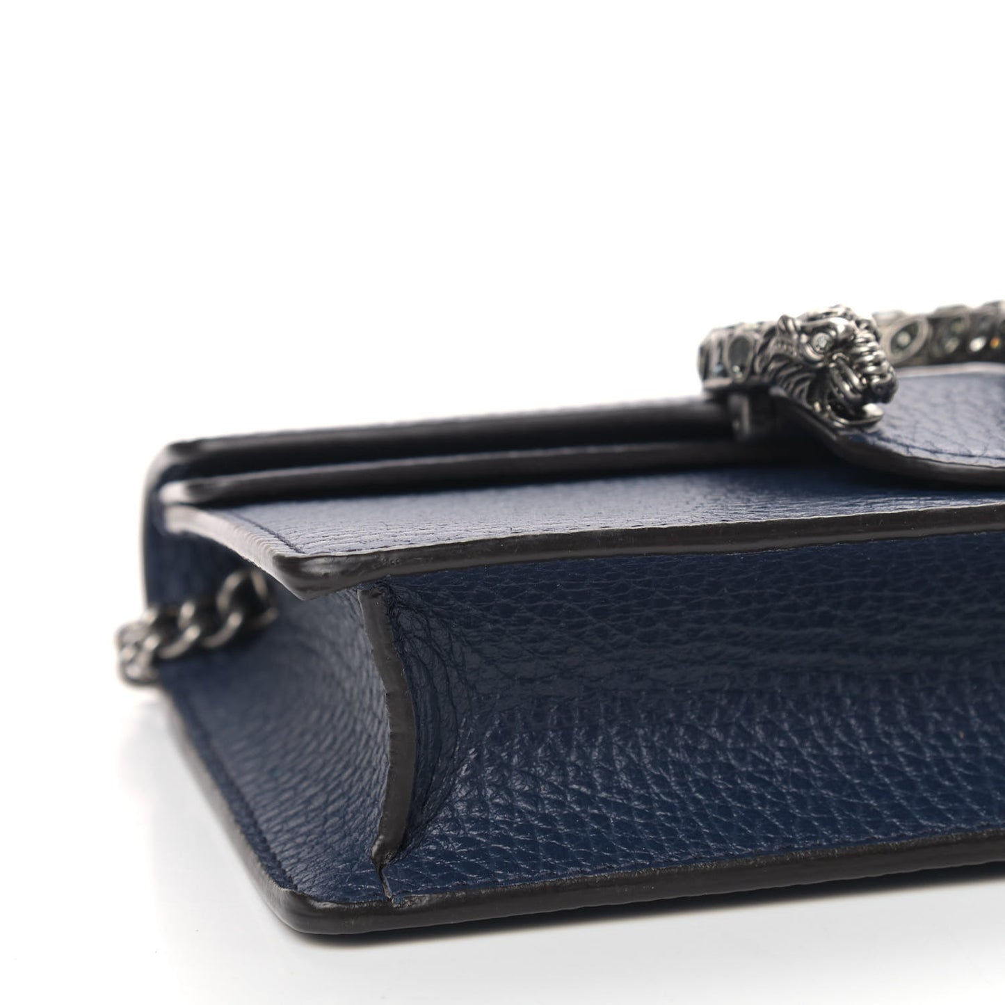 Dollar Calfskin Crystal Super Mini Dionysus Shoulder Bag Blue Agata Black Diamond