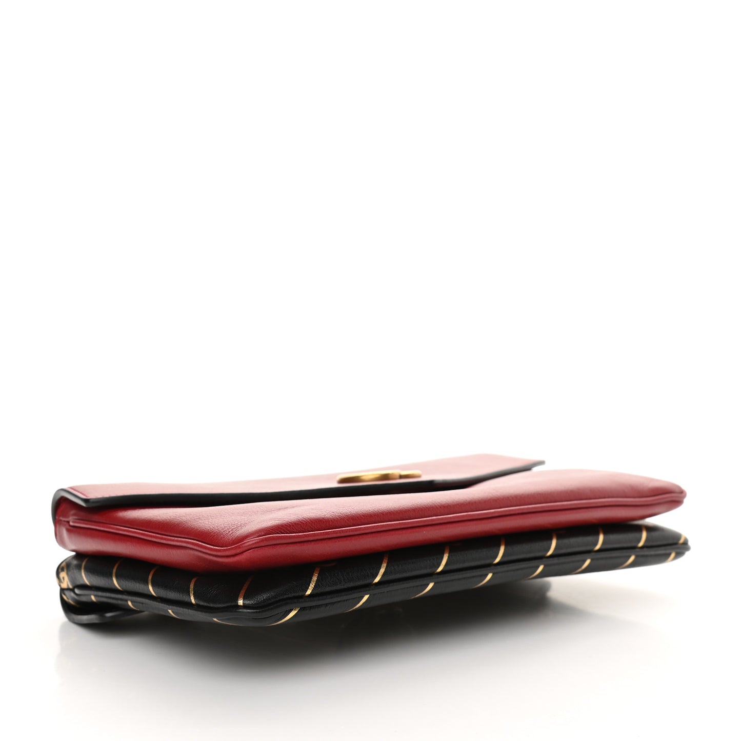Calfskin Diagonal GG Medium Thiara Double Envelope Shoulder Bag Black Red