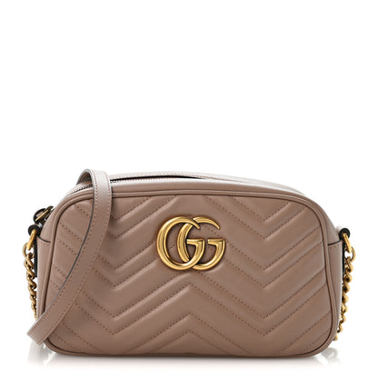 Gucci Calfskin Matelasse Small GG Marmont Chain Shoulder Bag Porcelain Rose 1 of 11