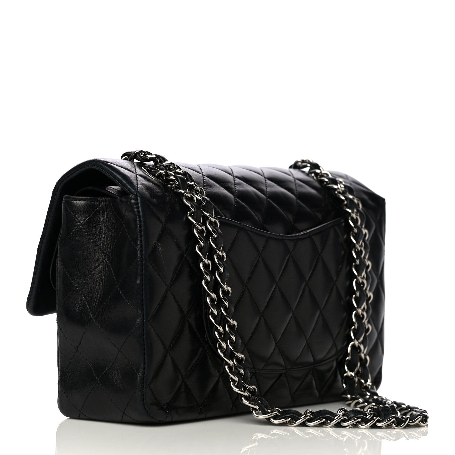 Chanel Lambskin Quilted Medium Double Flap Black 3 of 24