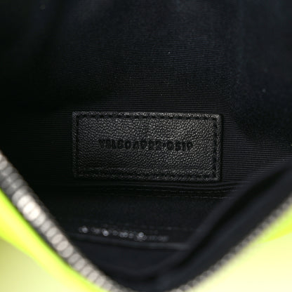 Saint Laurent Patent Grain De Poudre Matelasse Chevron Monogram Bill Pouch Neon Yellow 7 of 7