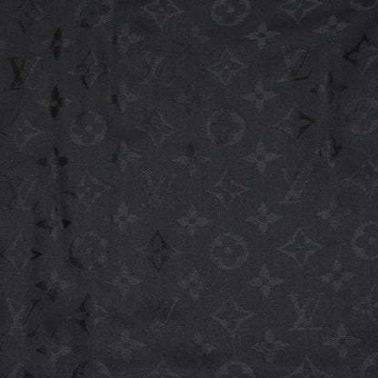 Louis Vuitton Silk Wool Monogram Shawl Black 4 of 5