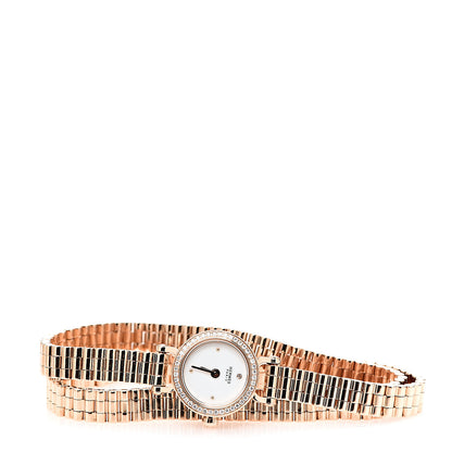 Hermes 18K Rose Gold Diamond 16mm Faubourg Double Tour Quartz Watch 2 of 6