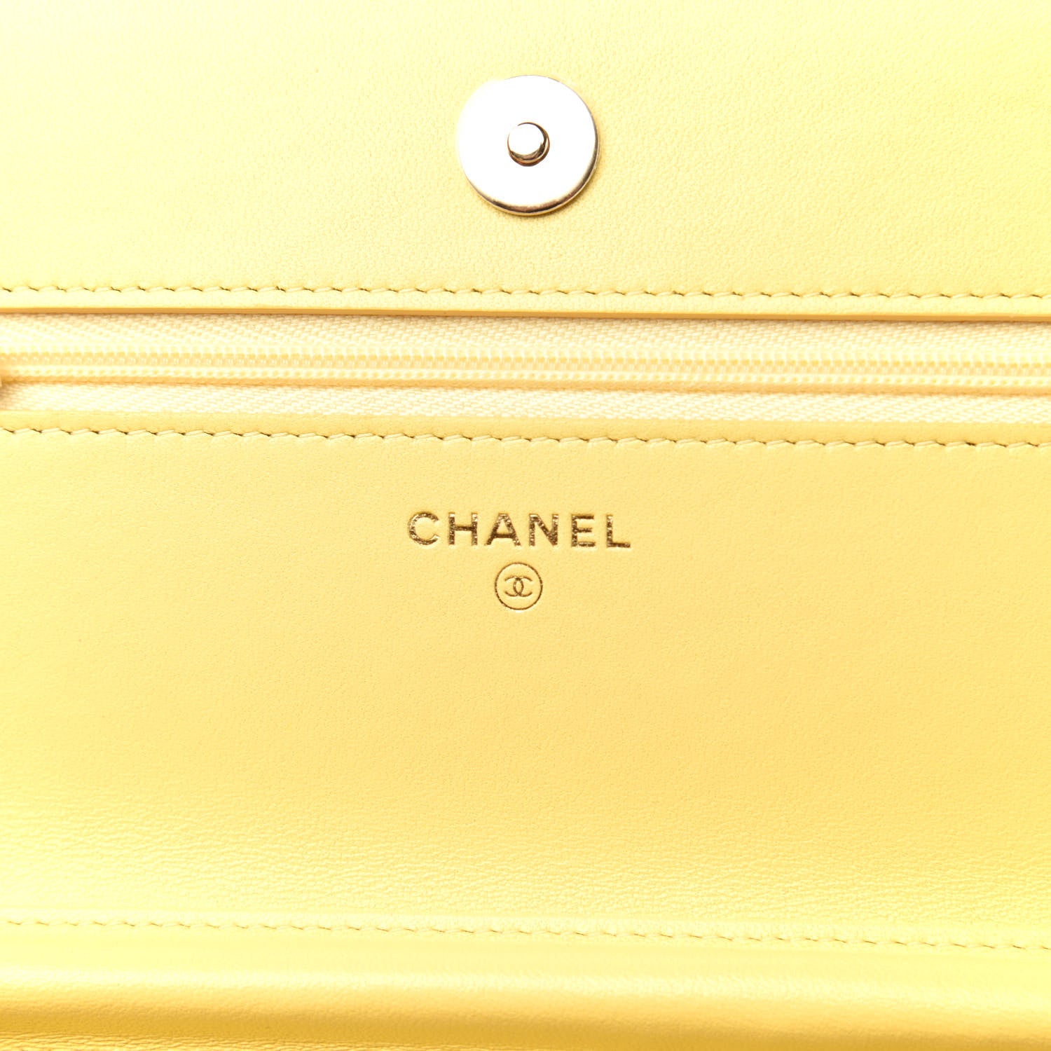 Chanel Lambskin Quilted Wallet On Chain WOC Pink Yellow 8 of 12