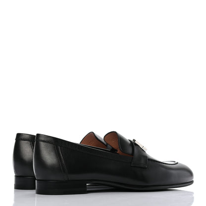 Hermes Goatskin Womens Paris Loafers 37 Black 4 of 8