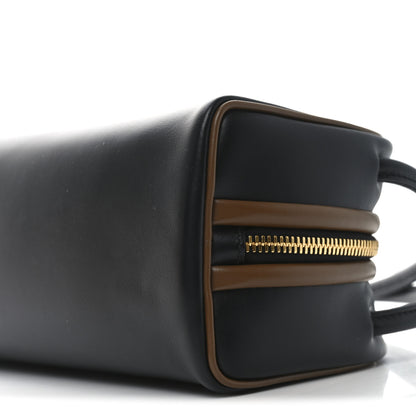 Prada Soft Calfskin Swing Shoulder Bag Black Hazelnut 9 of 9
