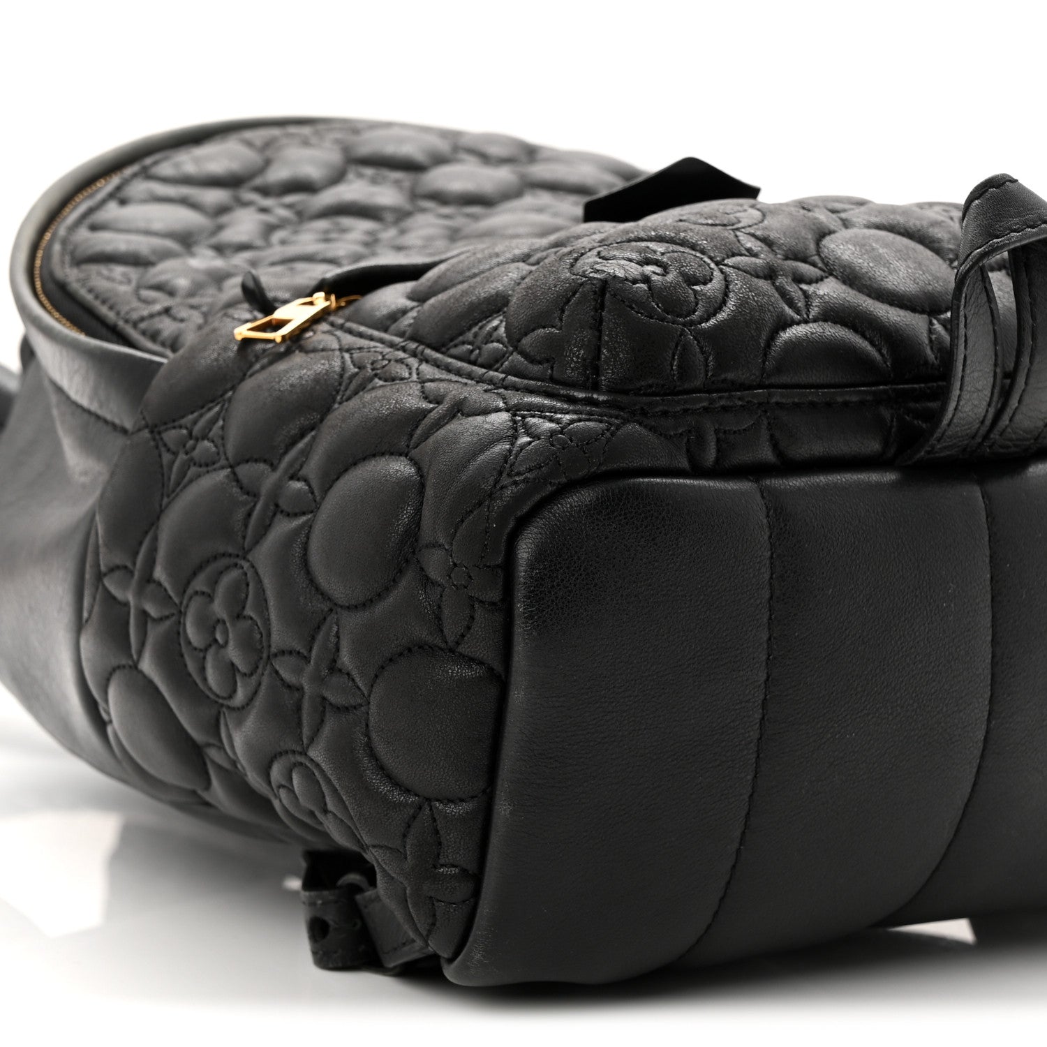 はるはるLouis Vuitton ブラックショルダーバッグ Louis Vuitton Lambskin Flower Quilted Palm Springs Backpack PM